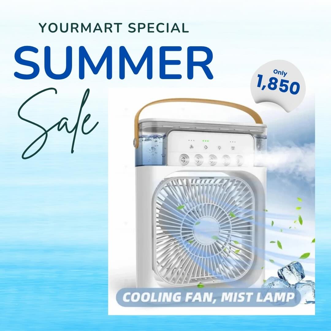 Portable Air Conditioner Fan | Usb Electric Fan With Led Night Light, Fine Mist Water, And Humidifier Function | Led Night Light Water Mist | Random Color