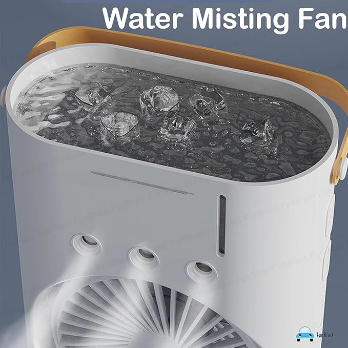 Mini Double Head Mist Fan with LED Light & Humidifier | Portable Air Cooler for Home, Office & Travel